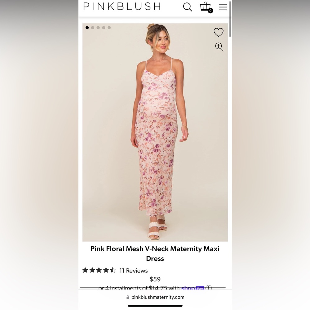 Pink Blush Floral Maternity Dress